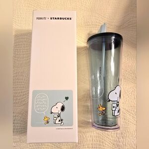 NWT Starbucks Peanuts 75th Anniversary Collab Snoopy Woodstock Venti Tum…